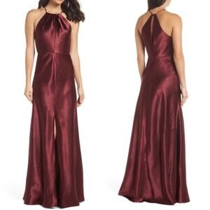 Jenny Yoo Cameron Dress Formal Gown Halter Hibiscus Size 6